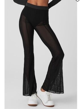 ALO YOGA Mesh High-Waist MESH Flicker Flare Pants SIZE XXS NWT